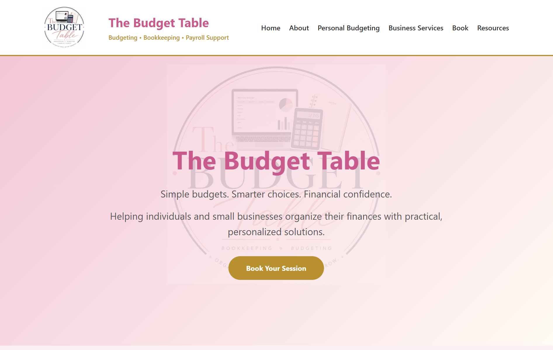 Preview of The Budget Table website